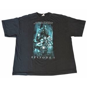 Vintage 90s Star Wars Episode I Phantom Menace Men's XXL Movie Promo Sith Jedi